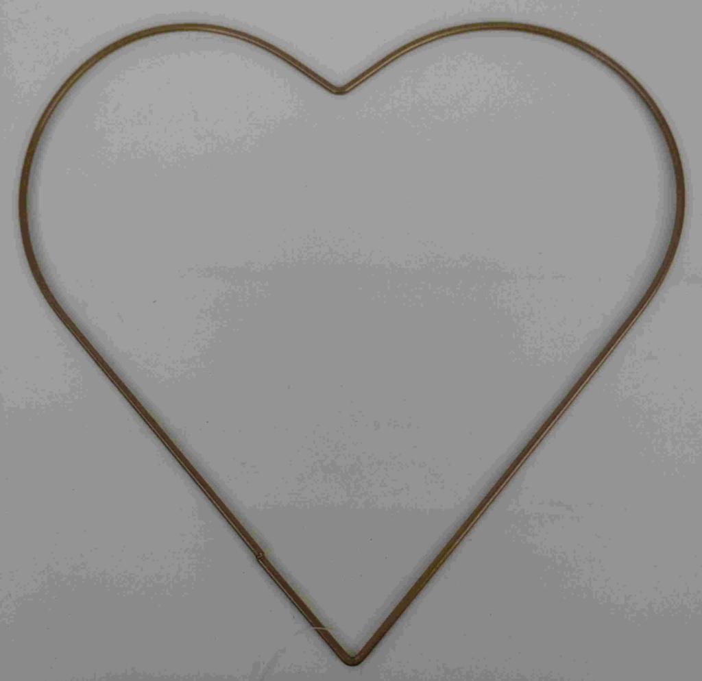 Hjerte i metal guld 25 cm