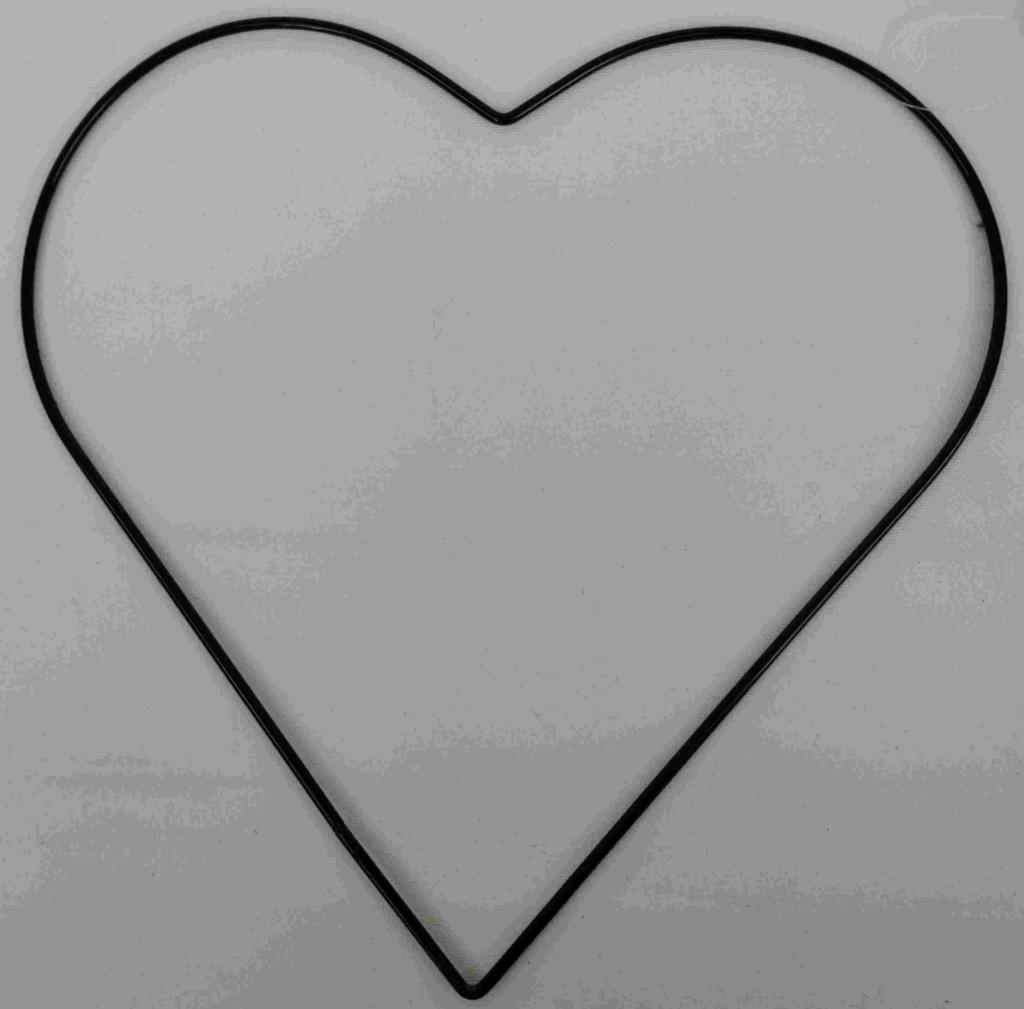 Hjerte i metal sort 25 cm
