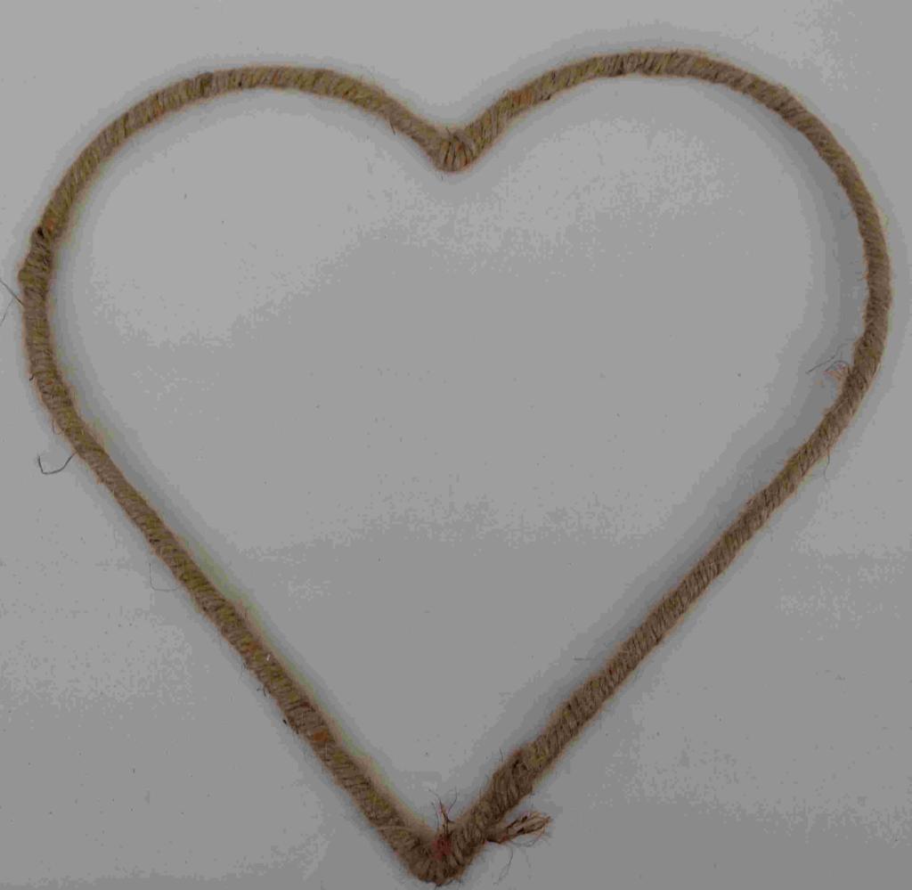 Hjerte i Metal naturbelagt 35 cm.