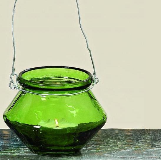Fyrfadsstage glas Grøn